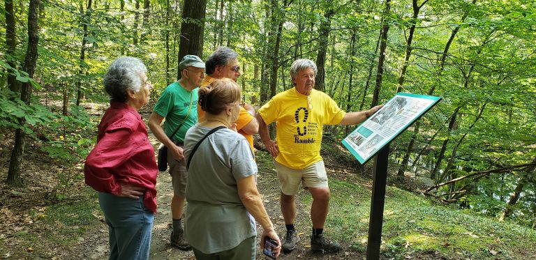 Ramble hike participants in Sylvan Glen